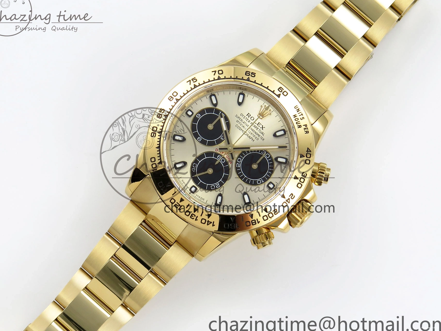 0219 Daytona 116508 QF 1:1 Best Edition YG Black Dial on YG Bracelet SH4130 V3 (Gain Weight) Tailored 1720